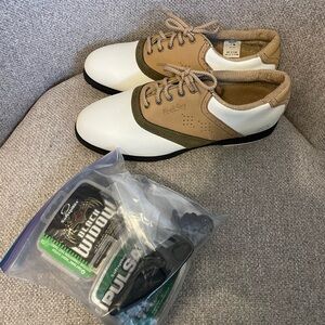 FOOTJOY- TCX Golf Shoes 7 M Brown White Oxford Loafer classic